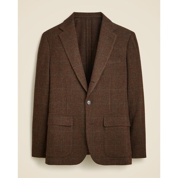 J. Crew Crosby Classic-Fit Blazer English Merino Wool Brown 38S - Picture 1 of 10